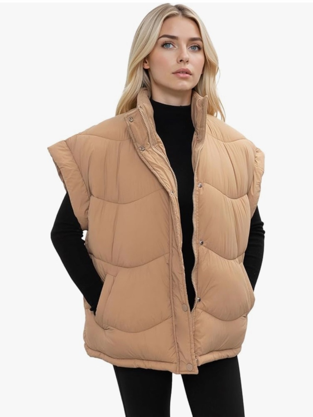 NWT- Small  Puffer Vest, Y2K Inspired Sleeveless Casual to Street Outerwear